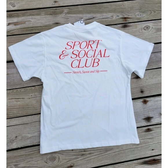 Wilo The Label Sport And Social Club White Cotton Tee T-shirt Size XS NWT - Picture 10 of 13